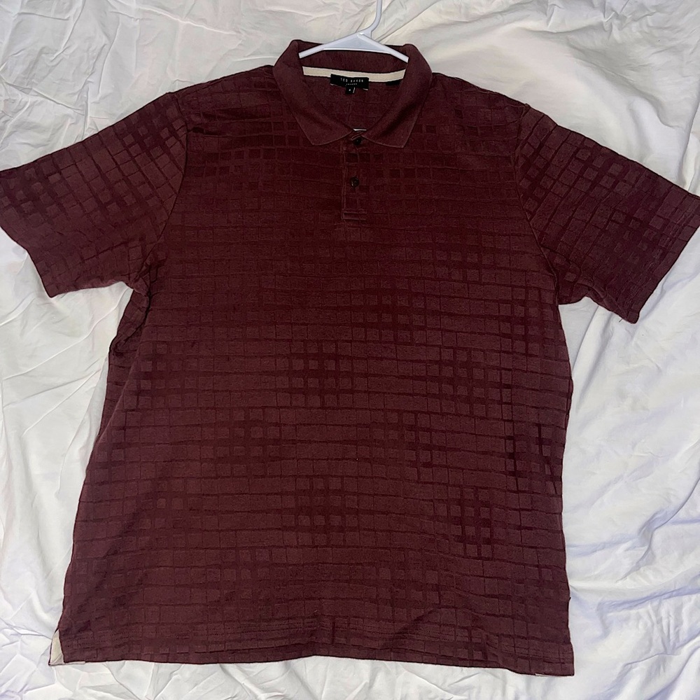 Ted Baker Knit Polo in Cool Square Jacquard